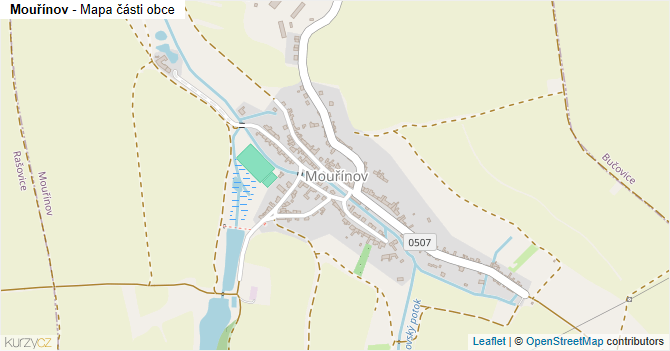Mouřínov - mapa části obce