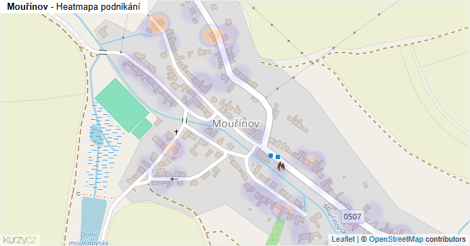 Mouřínov - mapa podnikání