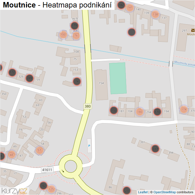Mapa Moutnice - Firmy v obci.