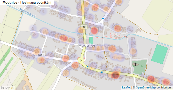 Moutnice - mapa podnikání