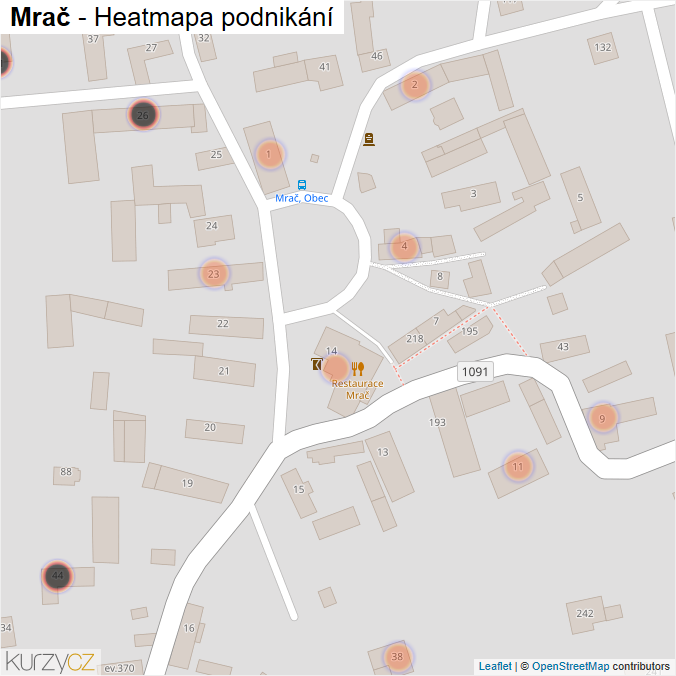 Mapa Mrač - Firmy v obci.