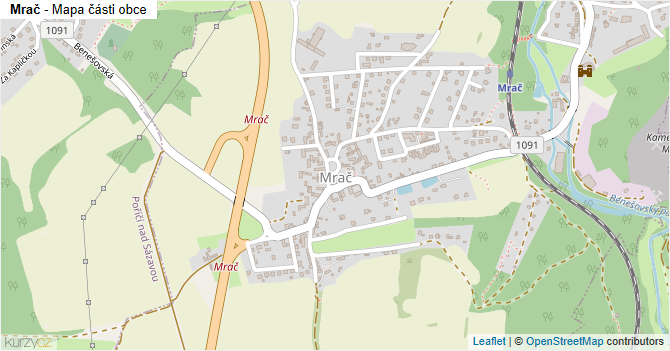 Mrač - mapa části obce