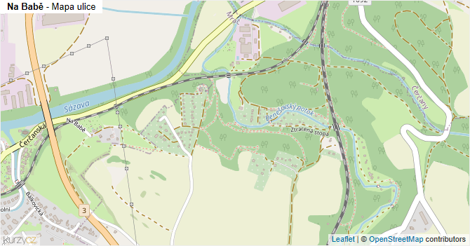 Na Babě - mapa ulice