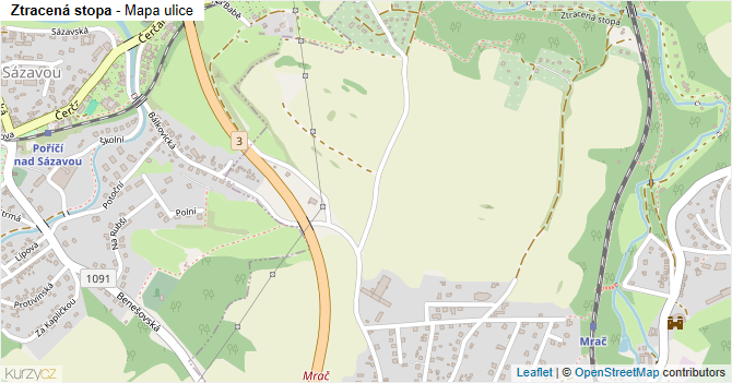 Ztracená stopa - mapa ulice