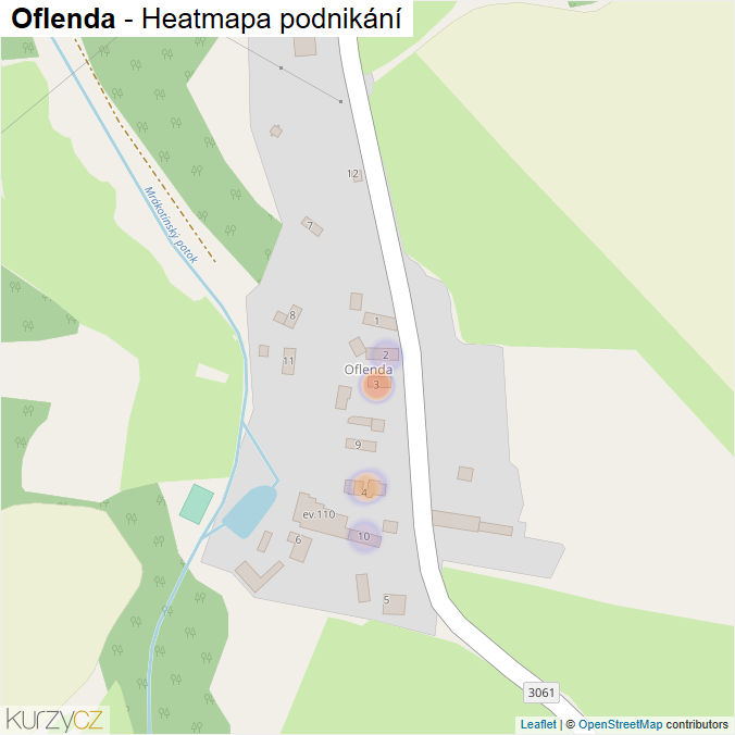 Mapa Oflenda - Firmy v části obce.
