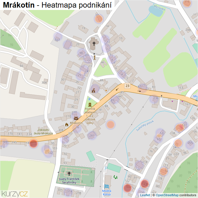 Mapa Mrákotín - Firmy v části obce.