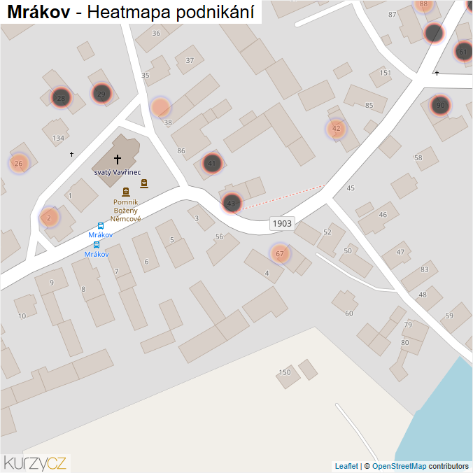 Mapa Mrákov - Firmy v obci.