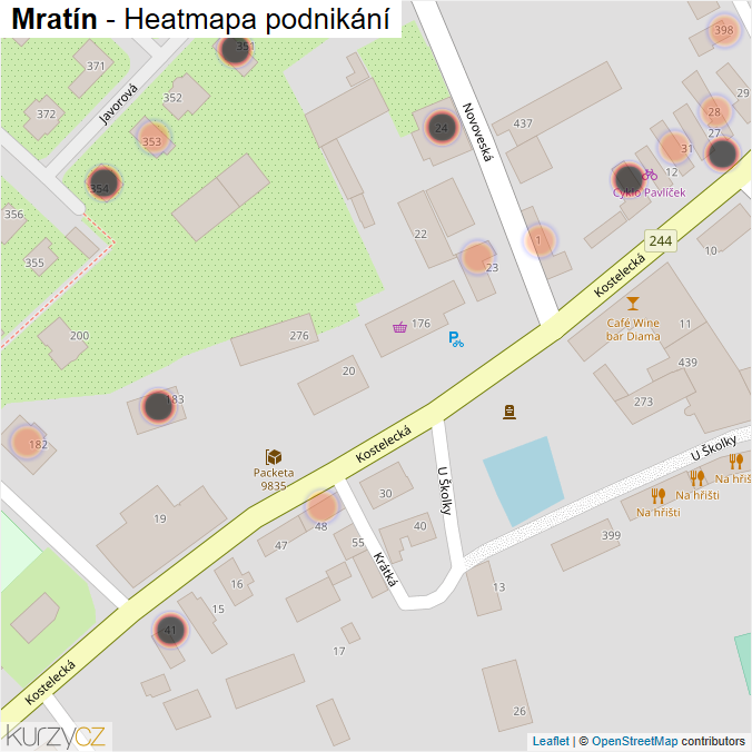 Mapa Mratín - Firmy v obci.