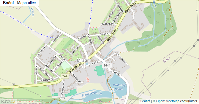 Boční - mapa ulice