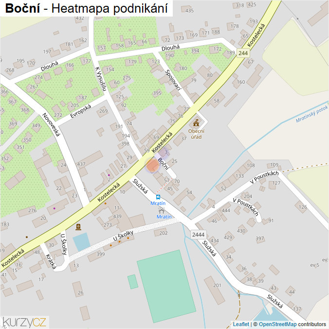 Mapa Boční - Firmy v ulici.