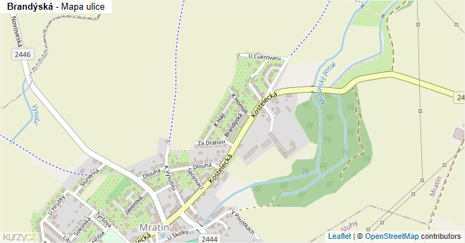 Brandýská - mapa ulice