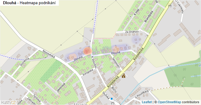 Dlouhá - mapa podnikání