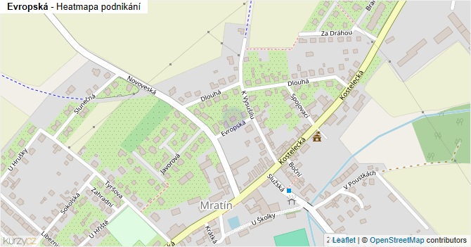 Evropská - mapa podnikání