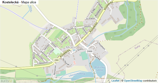Kostelecká - mapa ulice