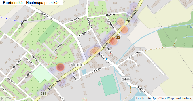 Kostelecká - mapa podnikání