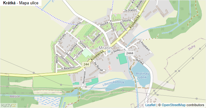 Krátká - mapa ulice