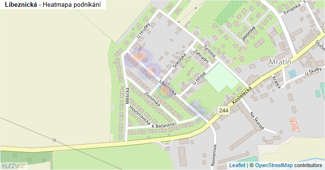 Líbeznická - mapa podnikání