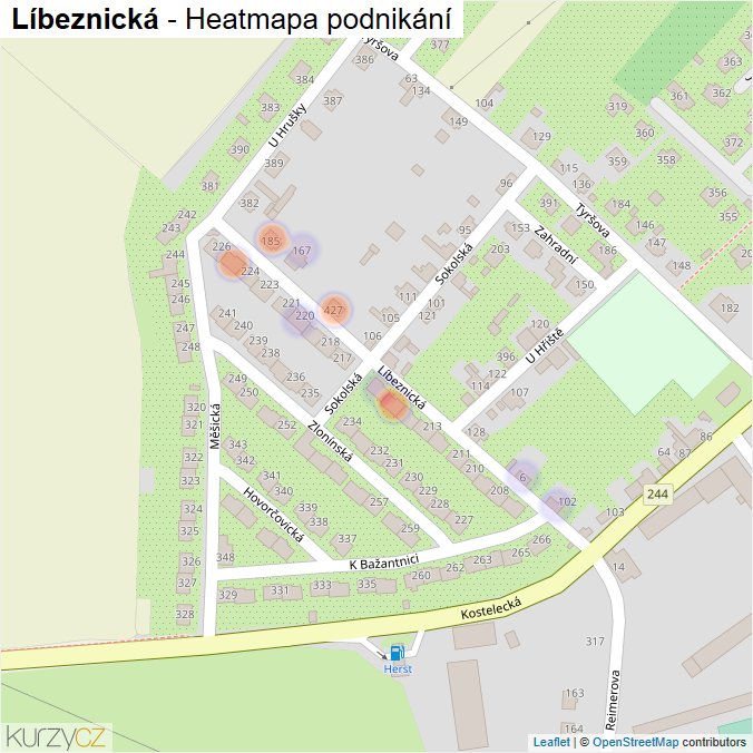 Mapa Líbeznická - Firmy v ulici.