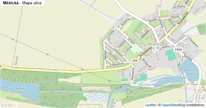 Měšická - mapa ulice