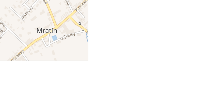 Měšťská v obci Mratín - mapa ulice