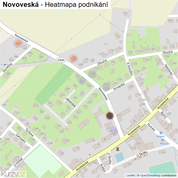 Mapa Novoveská - Firmy v ulici.