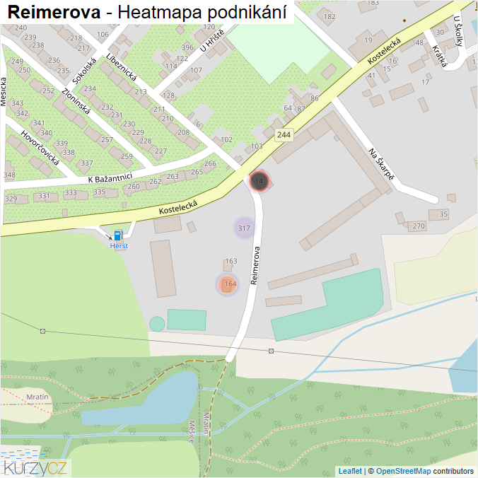 Mapa Reimerova - Firmy v ulici.