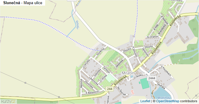Slunečná - mapa ulice