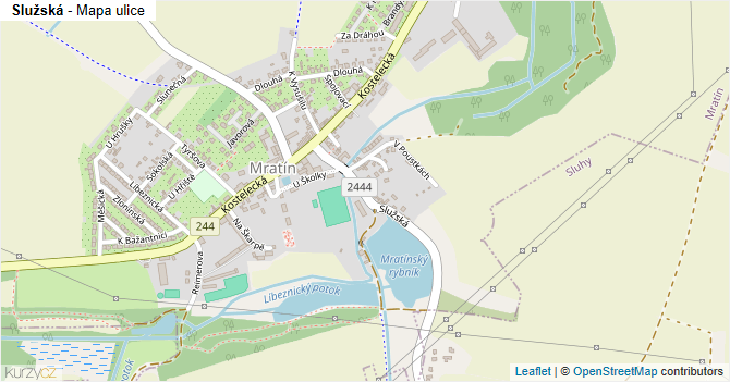 Služská - mapa ulice