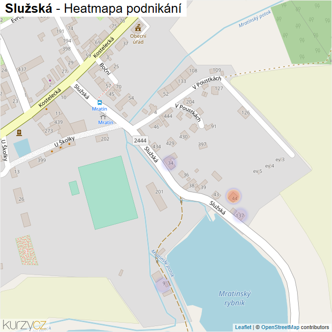 Mapa Služská - Firmy v ulici.