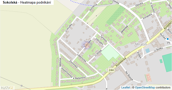 Sokolská - mapa podnikání
