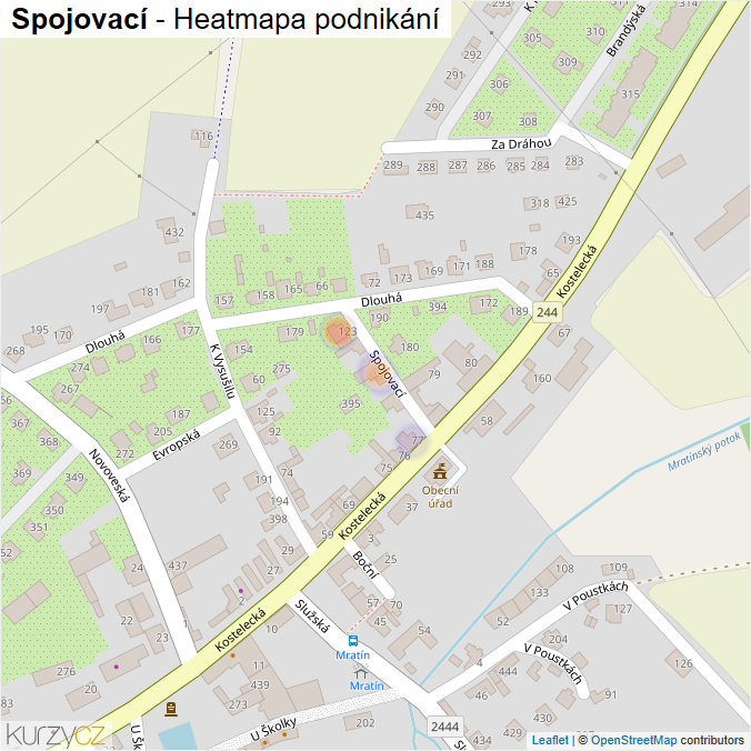 Mapa Spojovací - Firmy v ulici.