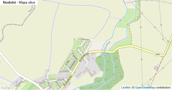 Stodolní - mapa ulice