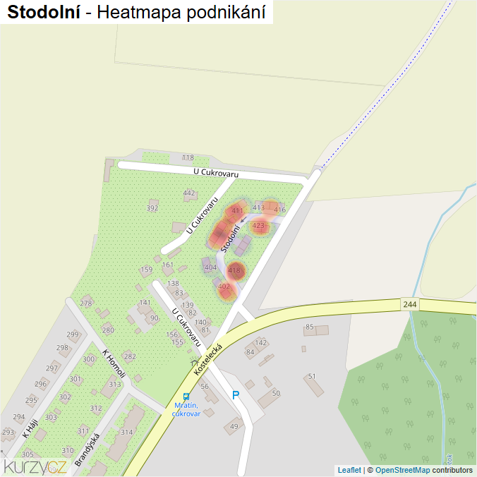 Mapa Stodolní - Firmy v ulici.