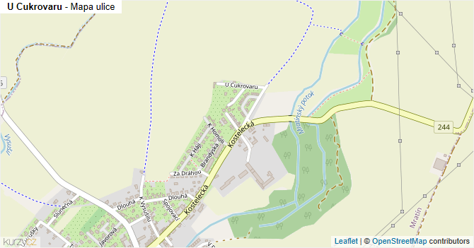 U Cukrovaru - mapa ulice