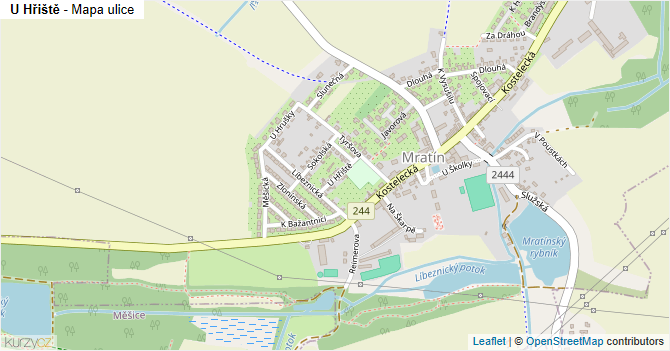 U Hřiště - mapa ulice