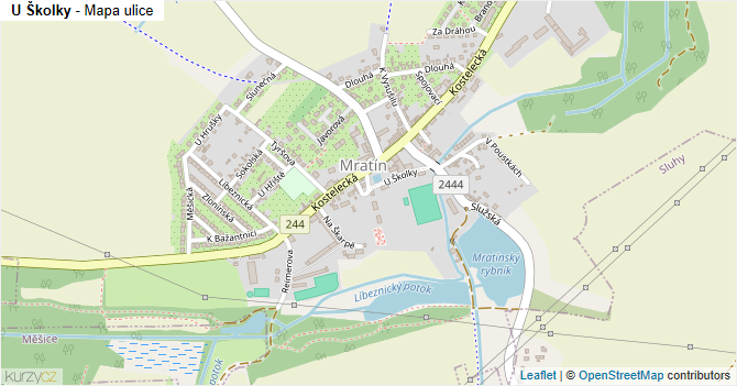 U Školky - mapa ulice