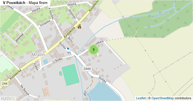 V Poustkách - mapa firem