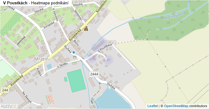 V Poustkách - mapa podnikání