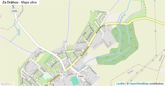 Za Dráhou - mapa ulice