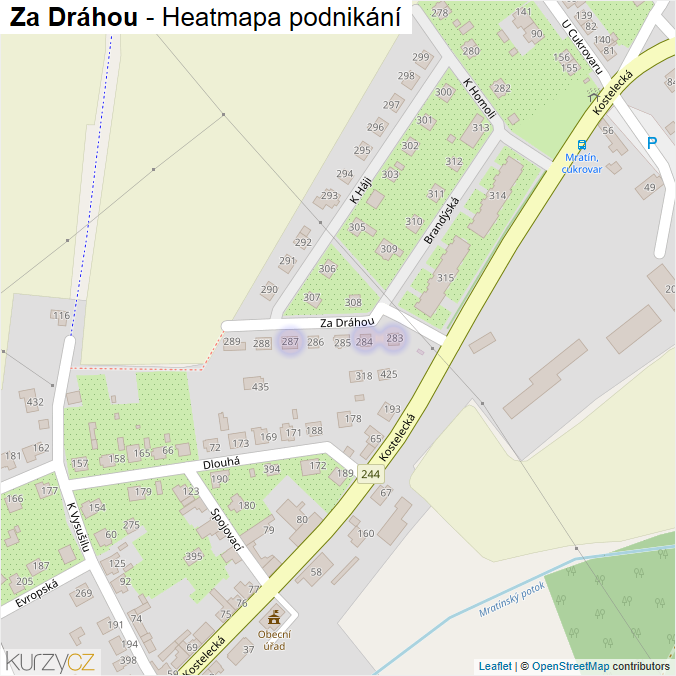 Mapa Za Dráhou - Firmy v ulici.