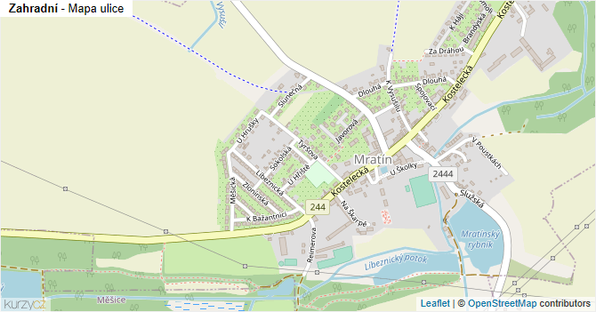 Zahradní - mapa ulice