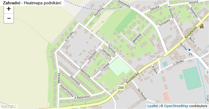 Zahradní - mapa podnikání