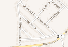 Zlonínská v obci Mratín - mapa ulice