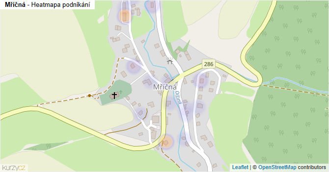 Mříčná - mapa podnikání
