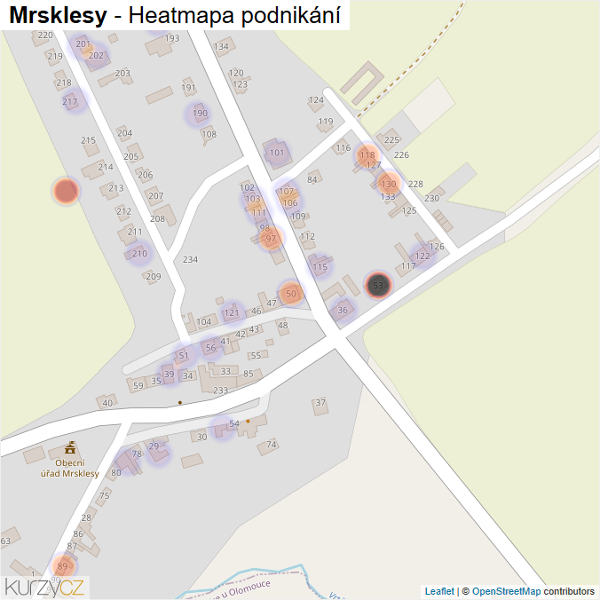 Mapa Mrsklesy - Firmy v části obce.