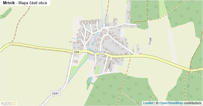 Mrtník - mapa části obce