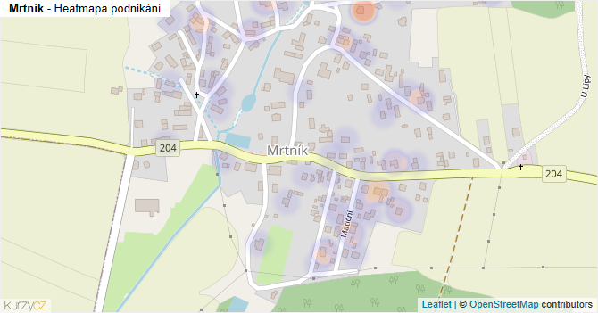 Mrtník - mapa podnikání