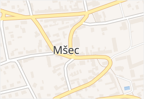 Mšec v obci Mšec - mapa části obce