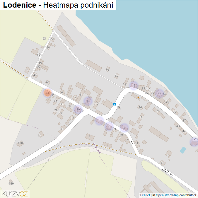 Mapa Lodenice - Firmy v části obce.