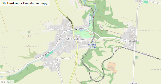 Na Pankráci - záplavové mapy stoleté vody